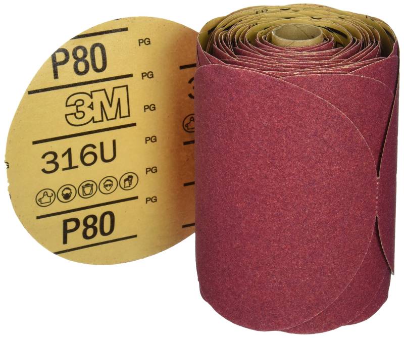 3M 01116 Stikit Schleifscheibe, rot, 15,2 cm, P80D Körnung von 3M