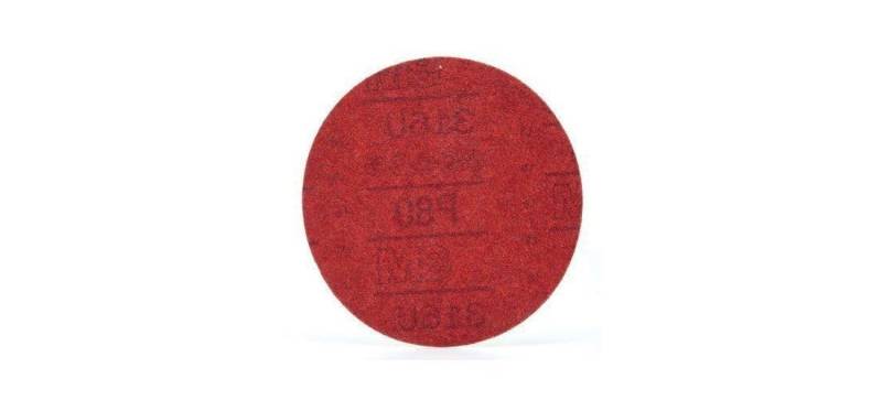 3M 1261 Red Hookit Abrasive, 01261, 6", P80, 50 Scheiben pro Karton, Ø 6 von 3M