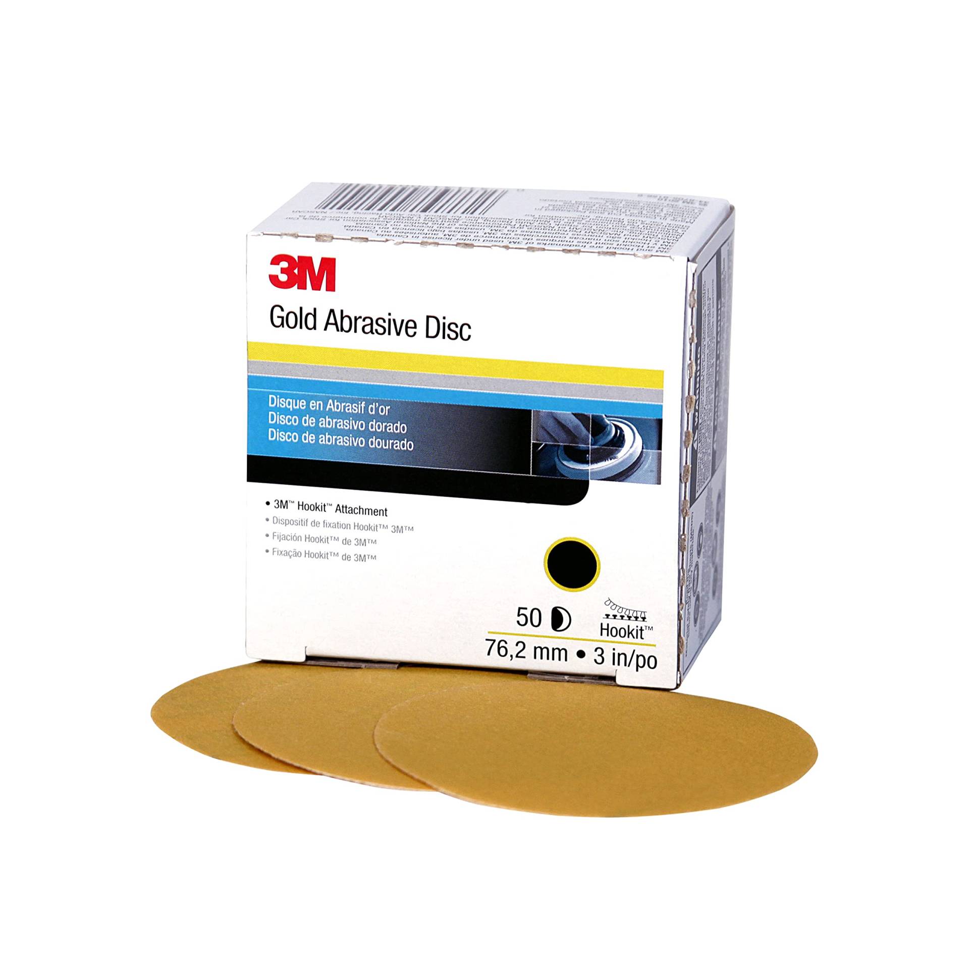 3M Hookit Gold Disc 216U, 00914, 3 in, P320 Grade, 50 Discs, Automotive Abrasive Discs von 3M