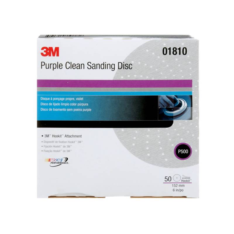 3M Hookit Purple 01810 Schleifscheibe, 15,2 cm, P500C Körnung 334U von 3M