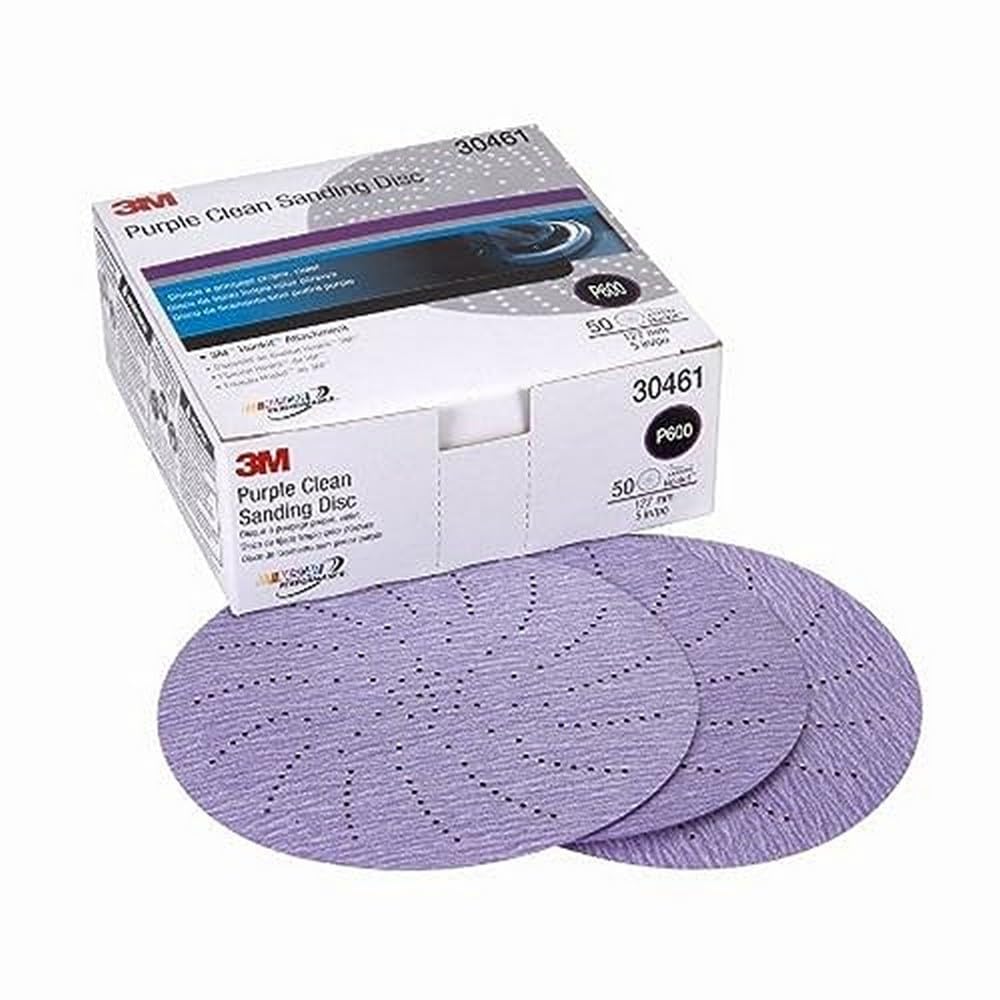 3M Hookit Purple Clean Schleifscheibe, 30461, 5 Zoll, P600, 50 Scheiben pro Karton von 3M