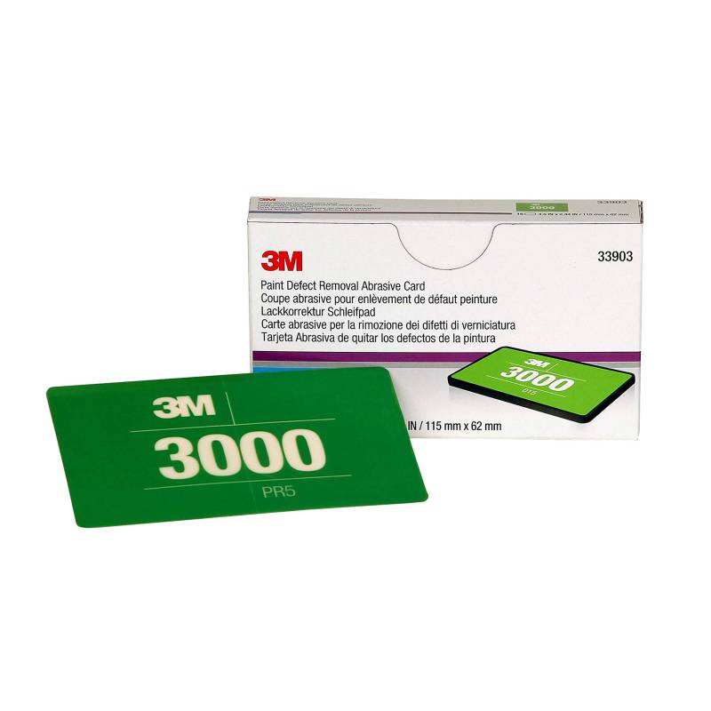 3M Lackfehlerentfernung Schleifkarte, 33903, 115 x 62 mm, 3000, 15 Karten pro Packung von 3M