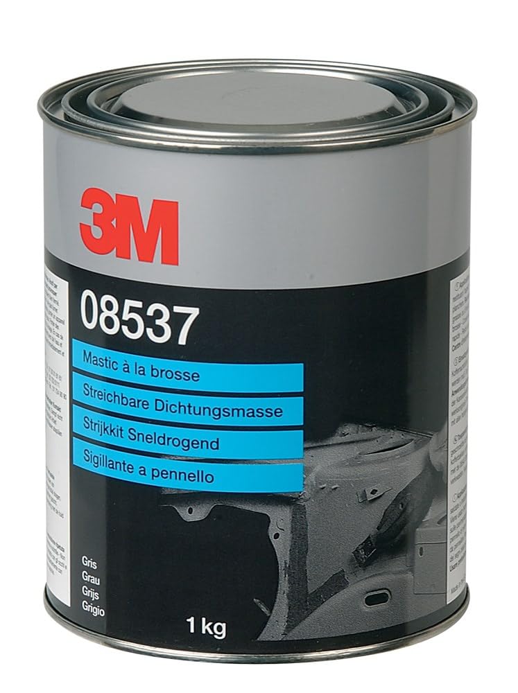 3M - Streichbare Dichtungsmasse grau 08537 (1 Liter) inkl. Nylon-Flachpinsel 8540 von 3M