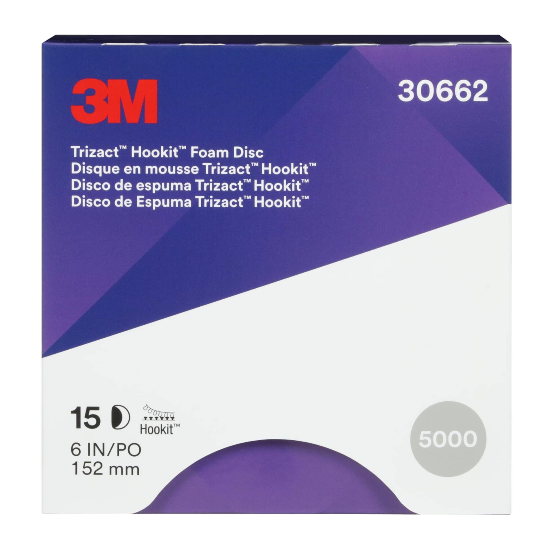 3M Trizact Hookit Schaumstoffscheibe, 15,2 cm, P5000, 15 Scheiben pro Karton, blau 3M Trizact Hookit Schaumstoffscheibe, 15,2 cm, P5000, 15 Scheiben pro Karton, blau von 3M