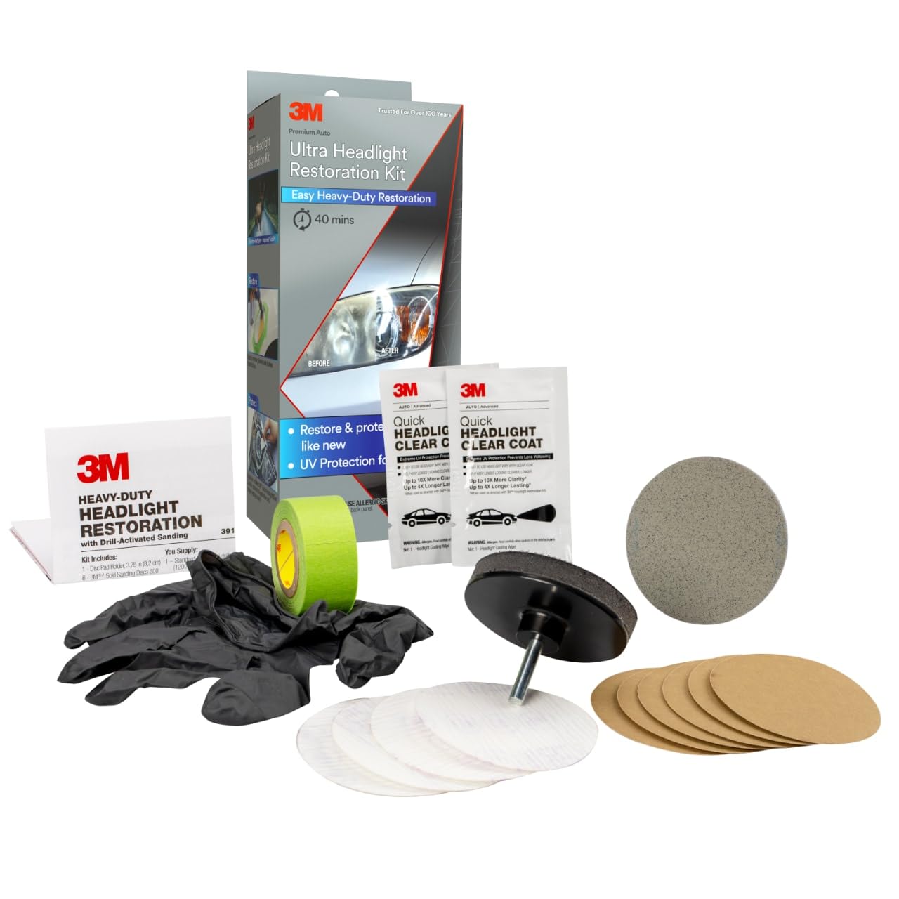 3M Ultra Scheinwerfer-Restaurierungs-Set, einfache Restaurierung, 39195, 1 Set 3M Ultra Scheinwerfer-Restaurierungs-Set, einfache Restaurierung, 39195, 1 Set von 3M