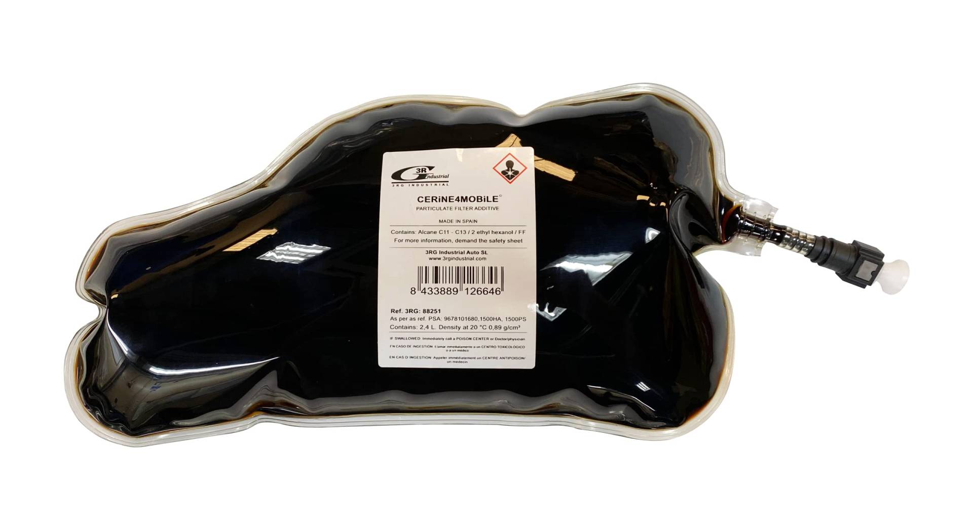 3RG INDUSTRIAL - Zusatztasche für Partikelfilter Benzin FAP Motoren PSA - DPF Cleaner - Cerina Cerine - Flexible Beutelbehälter (OEM: 9678101680, 1500PS, MN982626-2,4L) von 3RG