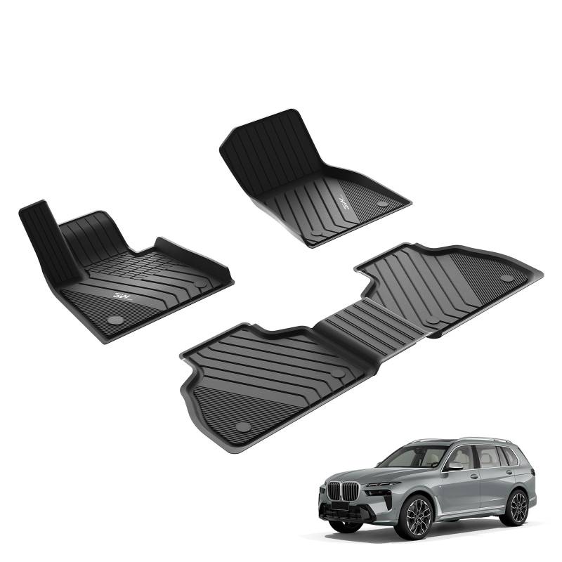 3W 3D Fußmatten Auto Maßgeschneidert Kompatibel für X7 G07 2020-2024 6 Sitze,Hundefreundliche TPE Fussmatten Auto für G07,Wasserdichtes Rutschfestes Kofferraum Schutzmatten Zubehör von 3W