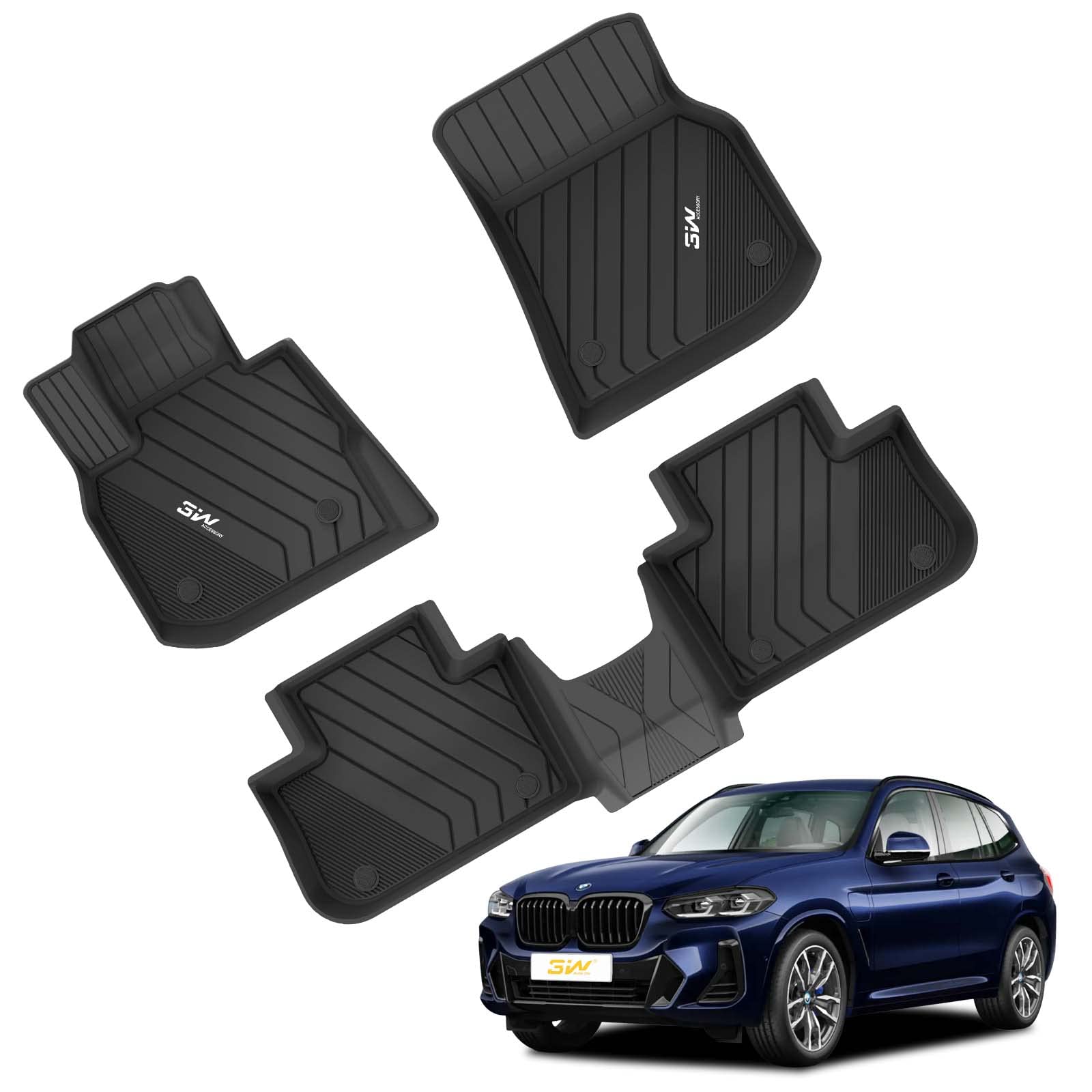 3W Kompatibel mit BMW X3 X4 2019-2024 G01 TPE Allwetter-Kofferraumwanne, passgenau, wasserdicht, rutschfest und leicht zu reinigen Zubehör, Kofferraummatte von 3W
