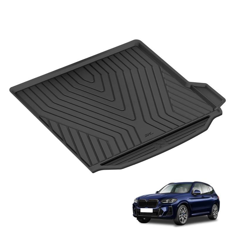 3W kofferraumwanne für BMW X3 G01 2024/iX3 G01 2021-2025, TPE Allwetter Maßgeschneiderte Kofferraummatte Komplettset BMW X3/iX3 Auto Kofferraum Zubehör, Wasserabweisend & Pflegeleicht von 3W