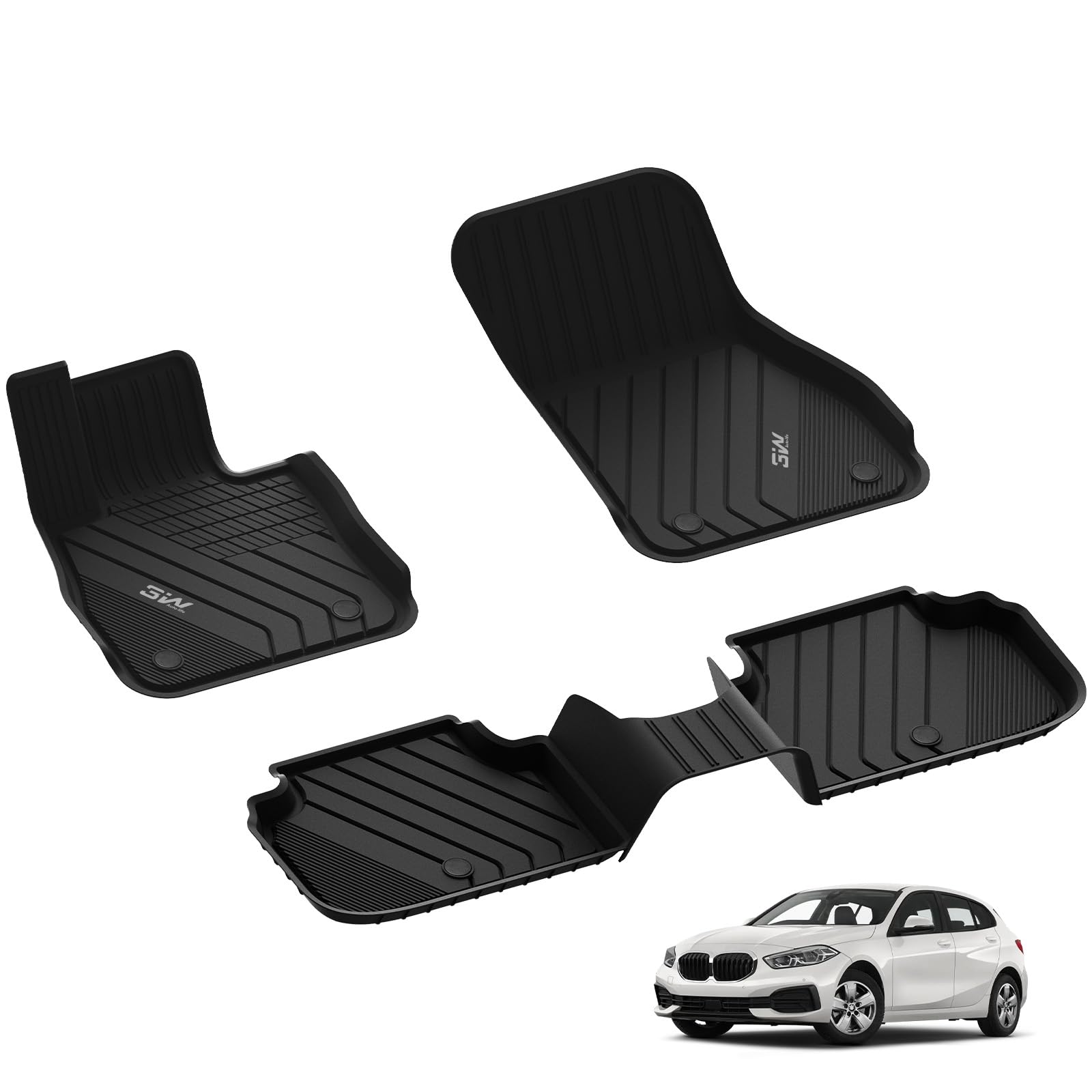 3W Fußmatten für BMW 1er F40 2020-2024, TPE Allwetter Maßgeschneiderte Gummimatten für BMW 1er F40 1. und 2. Reihen Komplettset Auto Fussmatten Zubehör, Schwarz Antirutschmatten 3W Fußmatten für BMW 1er F40 2020-2024, TPE Allwetter Maßgeschneiderte Gummimatten für BMW 1er F40 1. und 2. Reihen Komplettset Auto Fussmatten Zubehör, Schwarz Antirutschmatten von 3W