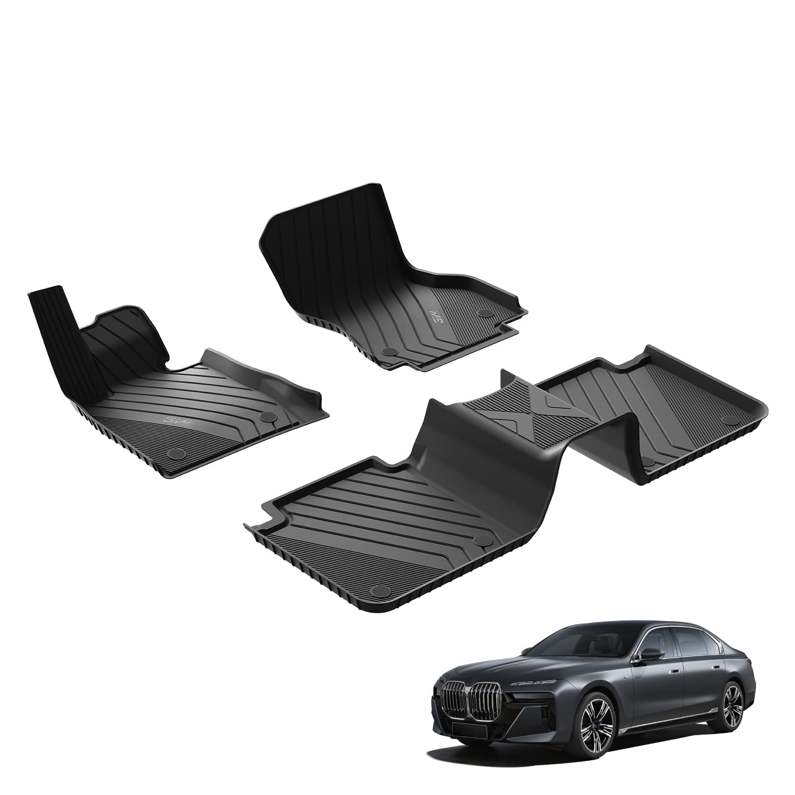 3W Fußmatten für BMW 7er G70 2023-2025, TPE Allwetter Maßgeschneiderte Gummimatten für BMW 7 Series 1. und 2. Reihen Komplettset Auto Fussmatten Zubehör, Schwarz Antirutschmatten 3W Fußmatten für BMW 7er G70 2023-2025, TPE Allwetter Maßgeschneiderte Gummimatten für BMW 7 Series 1. und 2. Reihen Komplettset Auto Fussmatten Zubehör, Schwarz Antirutschmatten von 3W