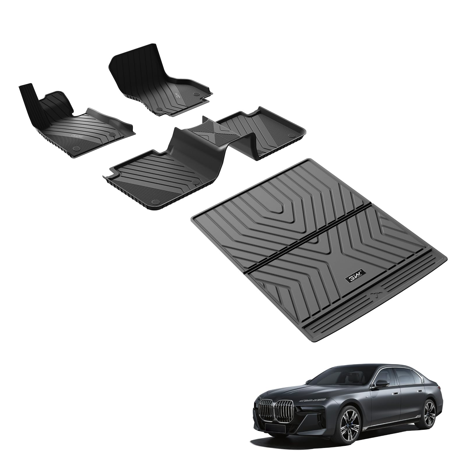3W Fußmatten und Kofferraumwanne für BMW 7 Series G70 2023-2025, TPE Allwetter Maßgeschneiderte Fußmatten 1-2 Reihen und Kofferraummatten Komplettset BMW 7 Series G70 Autofußmatten Zubehör 3W Fußmatten und Kofferraumwanne für BMW 7 Series G70 2023-2025, TPE Allwetter Maßgeschneiderte Fußmatten 1-2 Reihen und Kofferraummatten Komplettset BMW 7 Series G70 Autofußmatten Zubehör von 3W
