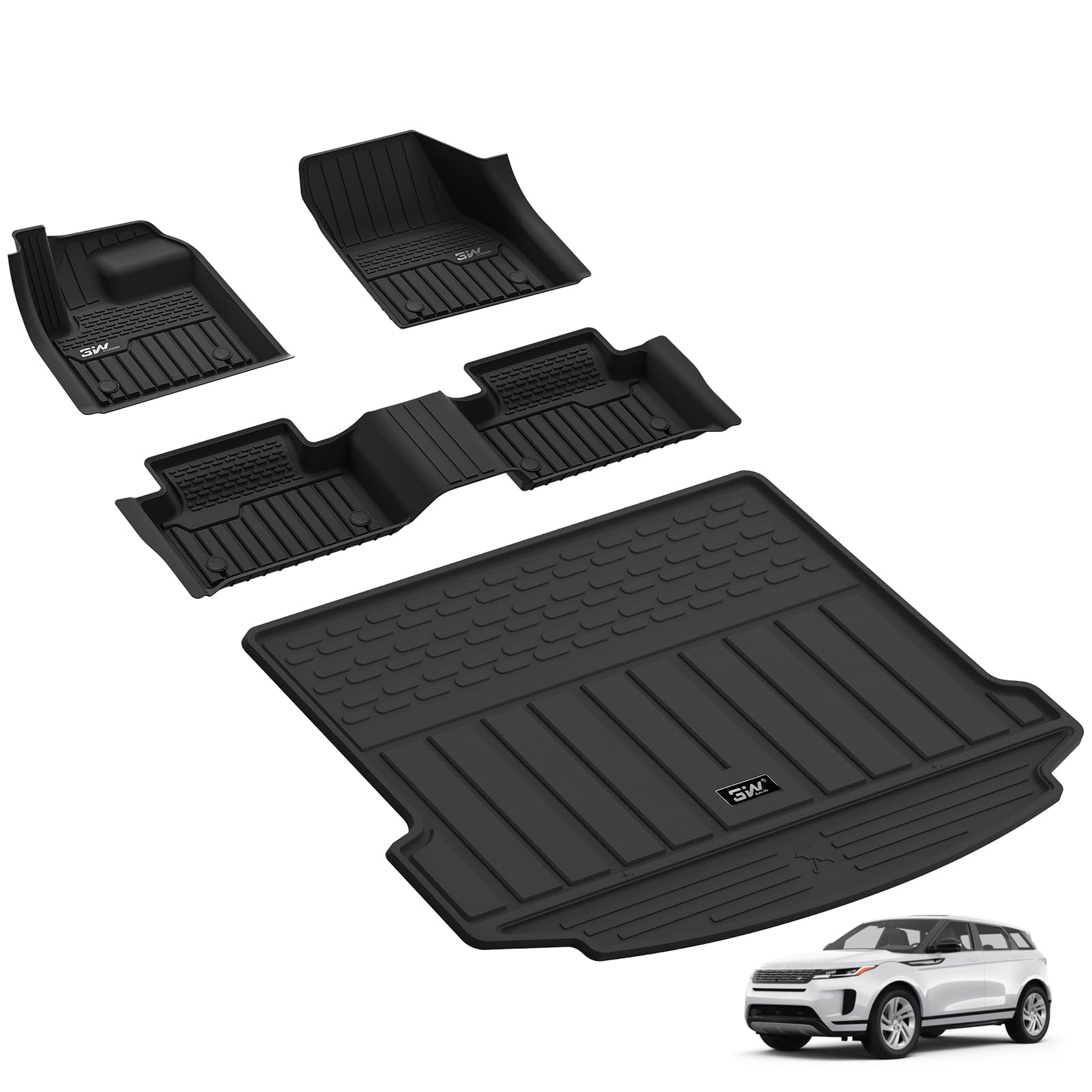 3W Fußmatten und Kofferraumwanne für Range Rover EVOQUE L551 2020-2025, TPE Allwetter Maßgeschneiderte Fußmatten 1-2 Reihen und Kofferraummatten Komplettset Range Rover EVOQUE Autofußmatten Zubehör 3W Fußmatten und Kofferraumwanne für Range Rover EVOQUE L551 2020-2025, TPE Allwetter Maßgeschneiderte Fußmatten 1-2 Reihen und Kofferraummatten Komplettset Range Rover EVOQUE Autofußmatten Zubehör von 3W