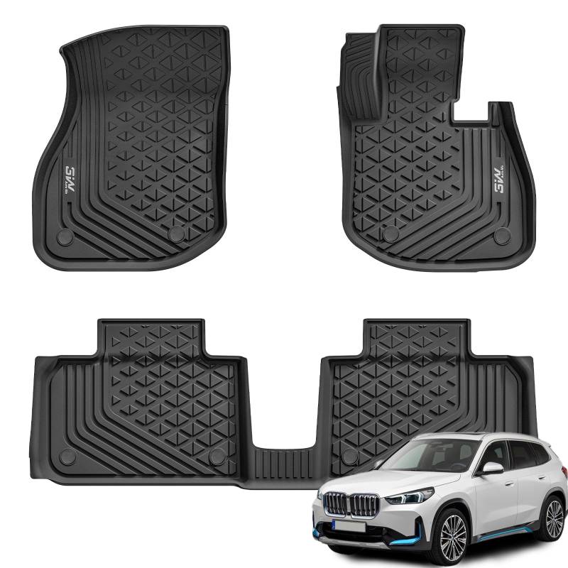 3W Fußmatten passend für BMW iX1 U11 2023–2024 U11, haustierfreundlich, recycelbar, TPE, wetterfest, wasserdicht, leicht zu reinigen, rutschfest, Zubehör von 3W