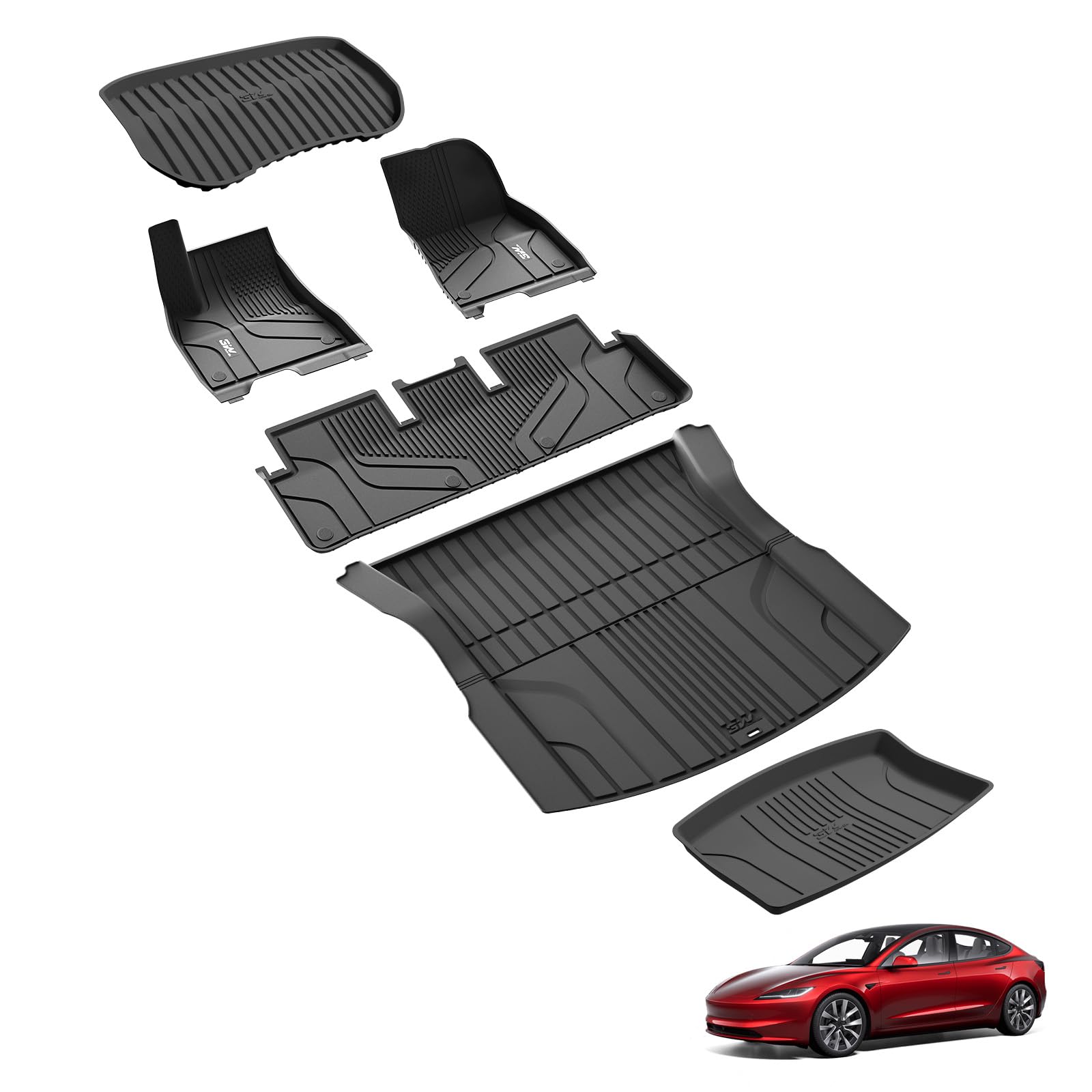 3W Tesla Model 3 Highland 2024-2025 6-teilig Fußmatten und Kofferraumwanne, TPE Allwetter Maßgeschneiderte Fussmatte 1-2 Reihen und Kofferraummatten Komplettset Tesla Model 3 Highland Autofußmatten 3W Tesla Model 3 Highland 2024-2025 6-teilig Fußmatten und Kofferraumwanne, TPE Allwetter Maßgeschneiderte Fussmatte 1-2 Reihen und Kofferraummatten Komplettset Tesla Model 3 Highland Autofußmatten von 3W