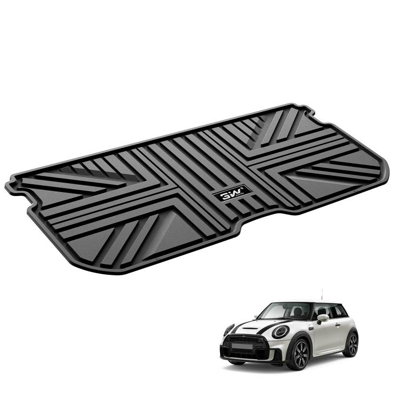 3W Kofferraumwanne für Mini Cooper 3-Türer F56 2014-2024(Nur für 3-Türen), TPE Allwetter Maßgeschneiderte Kofferraummatte Komplettset Mini Hatch Auto kofferraum Zubehör, Wasserabweisend & Pflegeleicht von 3W