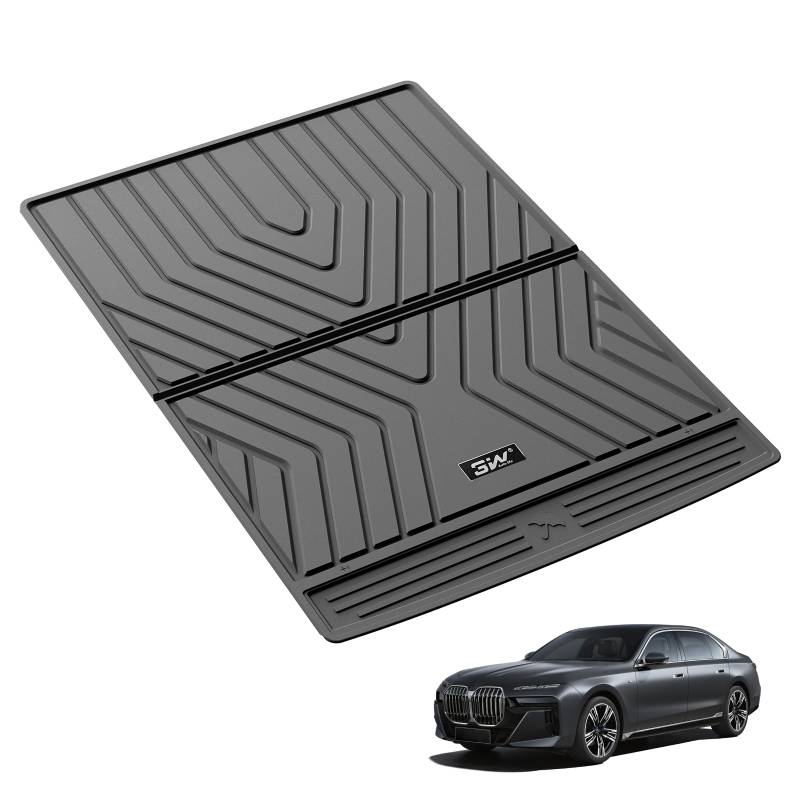 3W kofferraumwanne für BMW 7 Series G70 2023-2025, TPE Allwetter Maßgeschneiderte Kofferraummatte Komplettset BMW 7 Series G70 2023-2025 Auto Kofferraum Zubehör, Wasserabweisend & Pflegeleicht von 3W