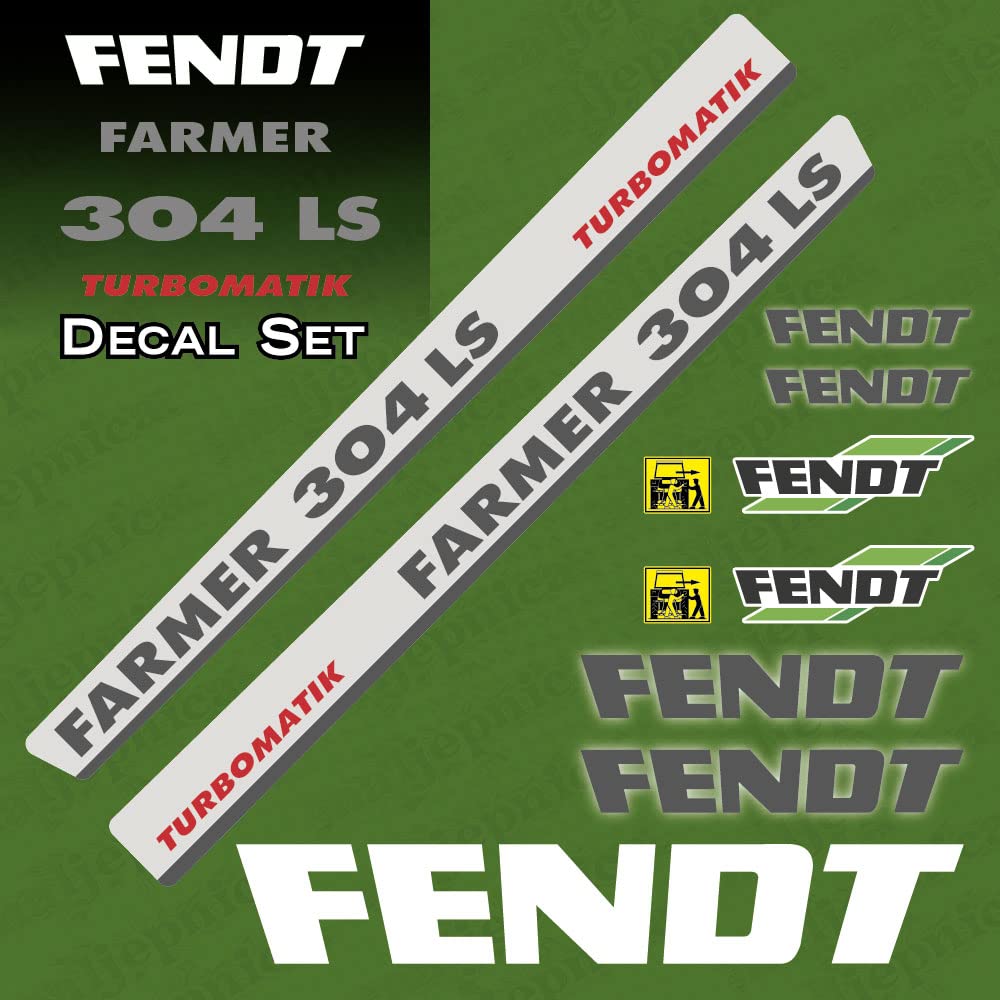 411 DECALS FENDT Farmer 304 LS Turbomatik Aftermarket Replacement Decal/Aufkleber/Adesivo Set von 411 DECALS