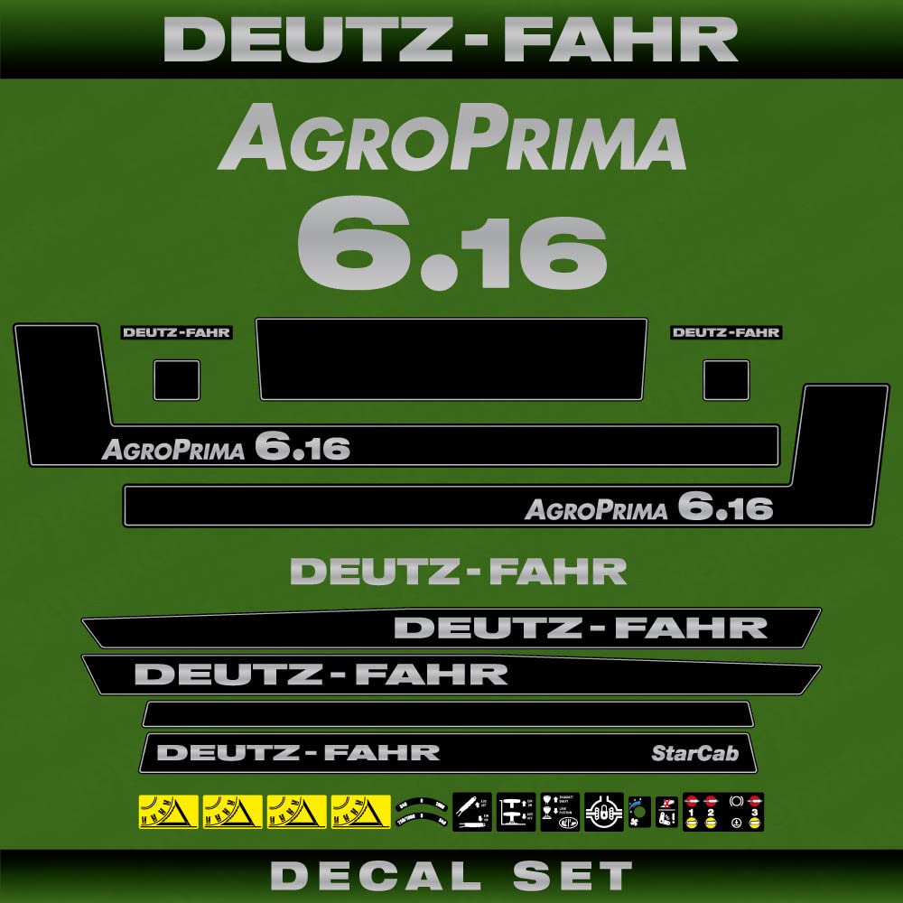 Deutz Agroprima 6.16 Starcab Aftermarket Replacement Decals Aufkleber Set von 411 DECALS