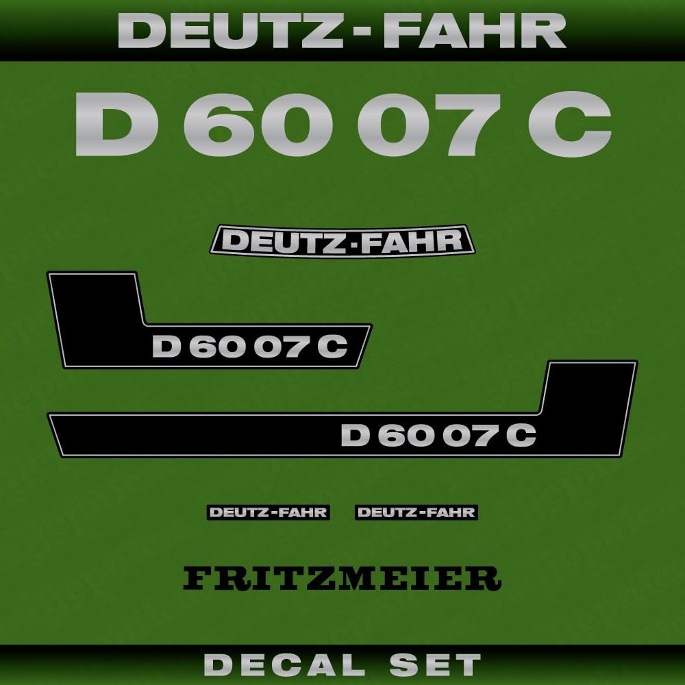 Deutz Fahr D 60 07 C Aftermarket Replacement Decals/Aufkleber/Adesivo/Sticker Set von 411 DECALS