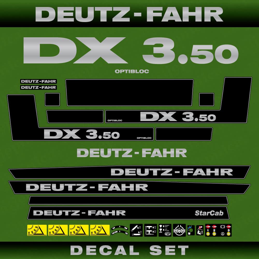 Deutz Fahr DX 3.50 Optiblock Starcab Aftermarket Replacement Decals Aufkleber Set von 411 DECALS