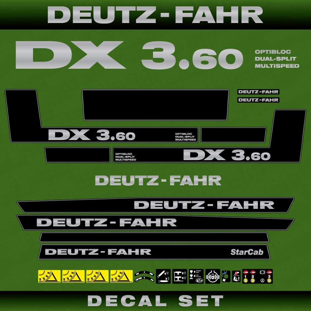 Deutz Fahr DX 3.60 ODM Starcab Aftermarket Replacement Decals Aufkleber Set von 411 DECALS