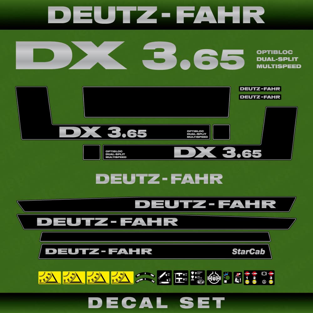 Deutz Fahr DX 3.65 ODM Starcab Aftermarket Replacement Decals Aufkleber Set von 411 DECALS