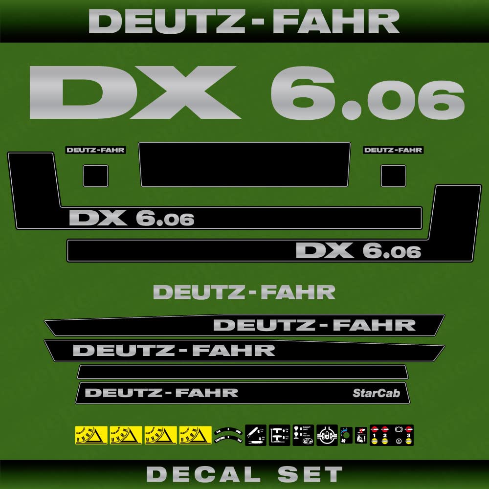 Deutz Fahr DX 6.06 Starcab Aftermarket Replacement Decals Aufkleber Set von 411 DECALS