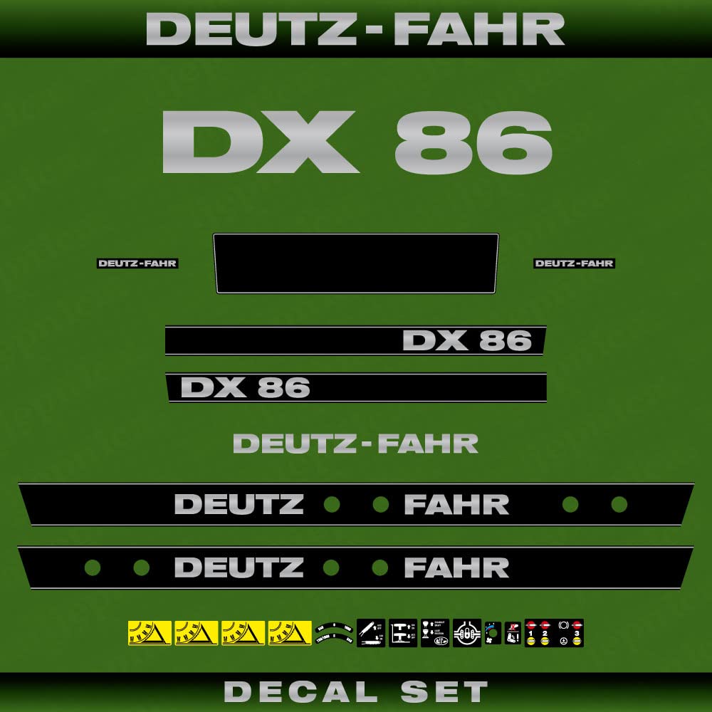 Deutz Fahr DX 86 Aftermarket Replacement Decals Aufkleber Set von 411 DECALS