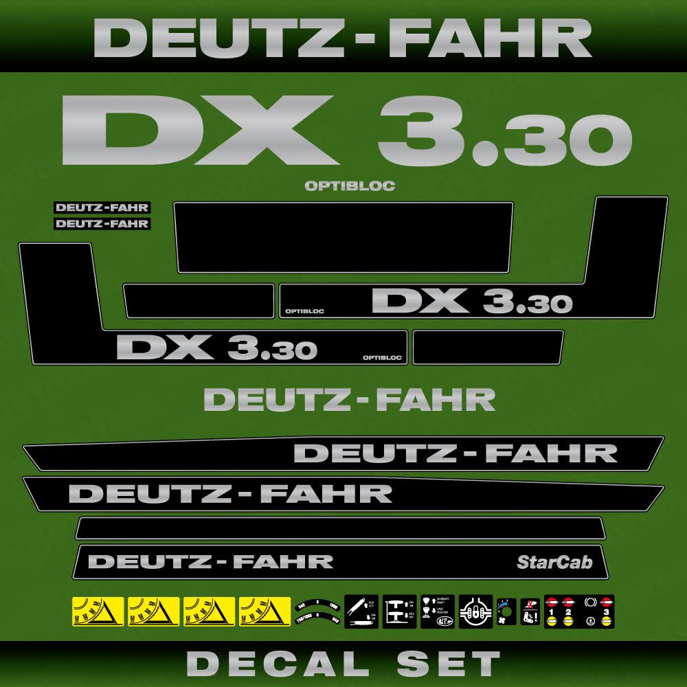 Deutz Fahr DX 3.30 Optiblock Starcab Aftermarket Replacement Decals Aufkleber Set von 411 DECALS