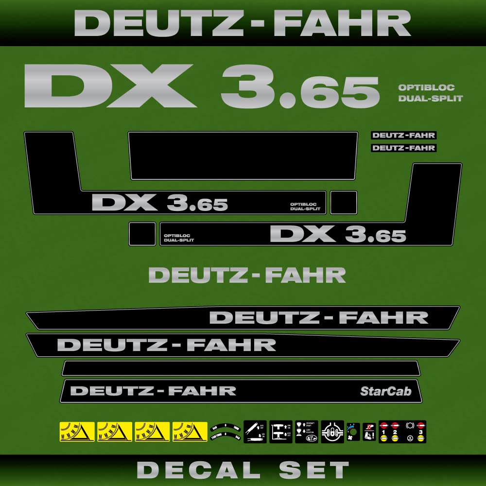 Deutz Fahr DX 3.65 OD Starcab Aftermarket Replacement Decals Aufkleber Set von 411 DECALS