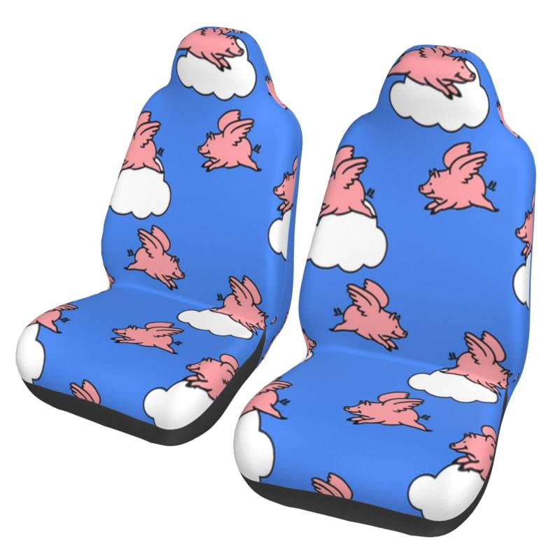 452 Autositzbezüge, Fliegende Schweine-Socken Himmel Universal Sitzschoner Verschleißfester Wasserdicht Bezug des Vordersitzes Für Autos Vordersitze Fahrersitz von 452