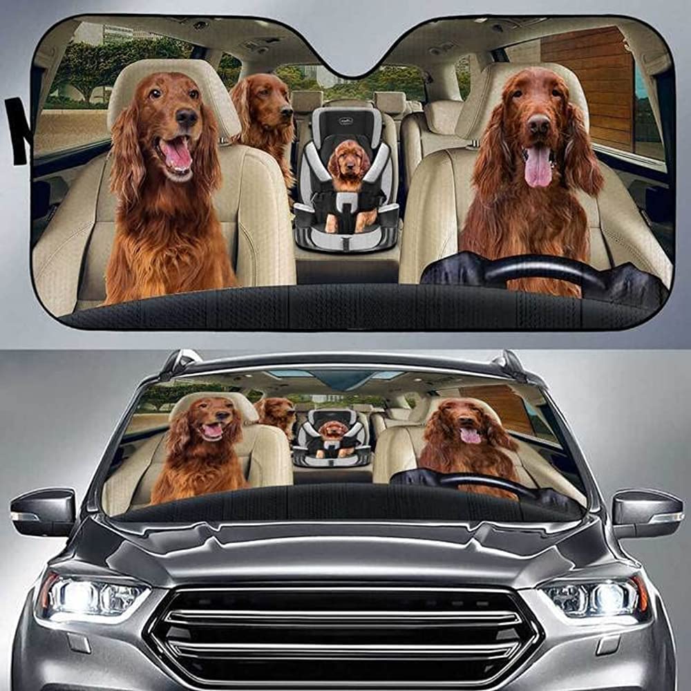 Auto Sonnenschutz Lustiges Irish Setter-Hundefamilienfahren Auto Windschutzscheiben Abdeckung Faltbar Autoscheibenabdeckung Abdeckung Für Sommer Meisten Fahrzeuge Wagen Auto Sonnenschutz Lustiges Irish Setter-Hundefamilienfahren Auto Windschutzscheiben Abdeckung Faltbar Autoscheibenabdeckung Abdeckung Für Sommer Meisten Fahrzeuge Wagen von 452