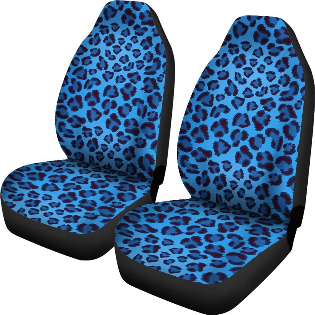 Autositzbezüge 2 Stück, Blaues Gepard Leopard Muster Vordersitzbezüge Universal Sitzbezüge Auto Vordersitze Waschbar Auto Sitzbezüge Für Mann Frau Geschenk von 456