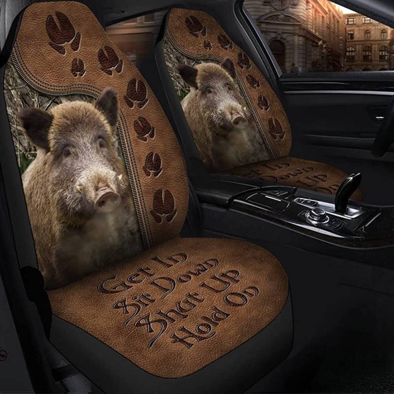 456 Sitzbezug Auto Vordersitze Wildschwein-Leder-Muster Autositzbezüge Vordersitze Passform Innenraum Sitzschoner Für Wohnmobil, Wagen, Lastwagen, 52X138Cm von 456