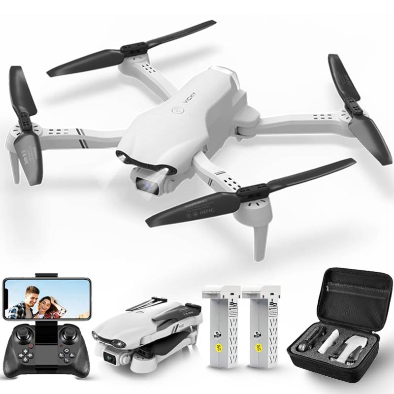 4DRC F10 Faltbar Drohne mit 1080P Kamera für Anfänger,FPV RC Quadrocopter für Kinder Einsteiger,Flugbahnflug,App gesteuert,3D Flips,Höhenhaltung,2 Batterien,Tragetasche von 4DRC