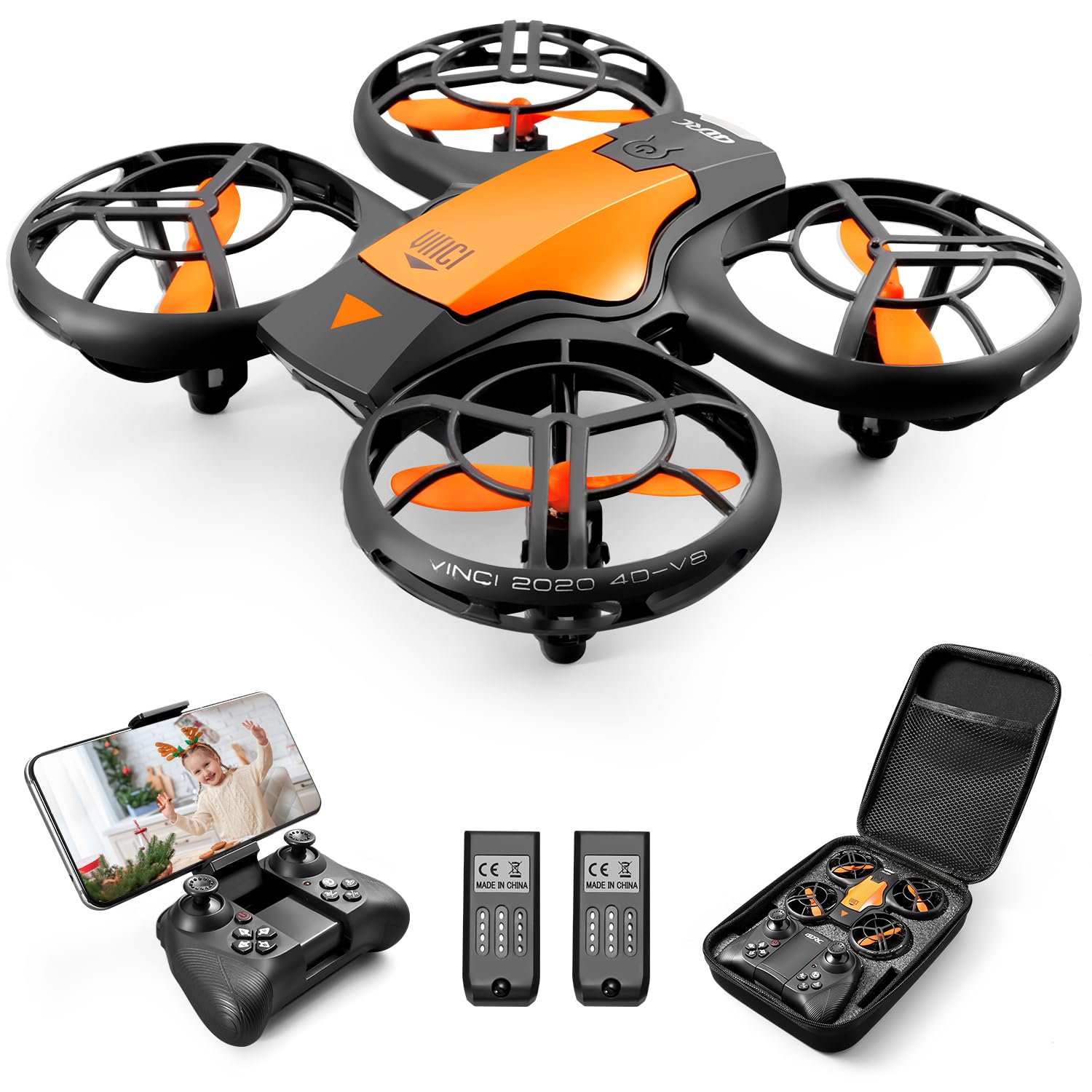 4DRC Mini-Drohne mit 720P HD-Kamera für Kinder, FPV 2.4G WiFi, verbesserter Propellerschutz, 3D-Flip, Kampfmodus, Induktion der Schwerkraft, Höhenhaltung, Headless-Modus, One Key Take-Off/Landung, 4DRC Mini-Drohne mit 720P HD-Kamera für Kinder, FPV 2.4G WiFi, verbesserter Propellerschutz, 3D-Flip, Kampfmodus, Induktion der Schwerkraft, Höhenhaltung, Headless-Modus, One Key Take-Off/Landung, von 4DRC