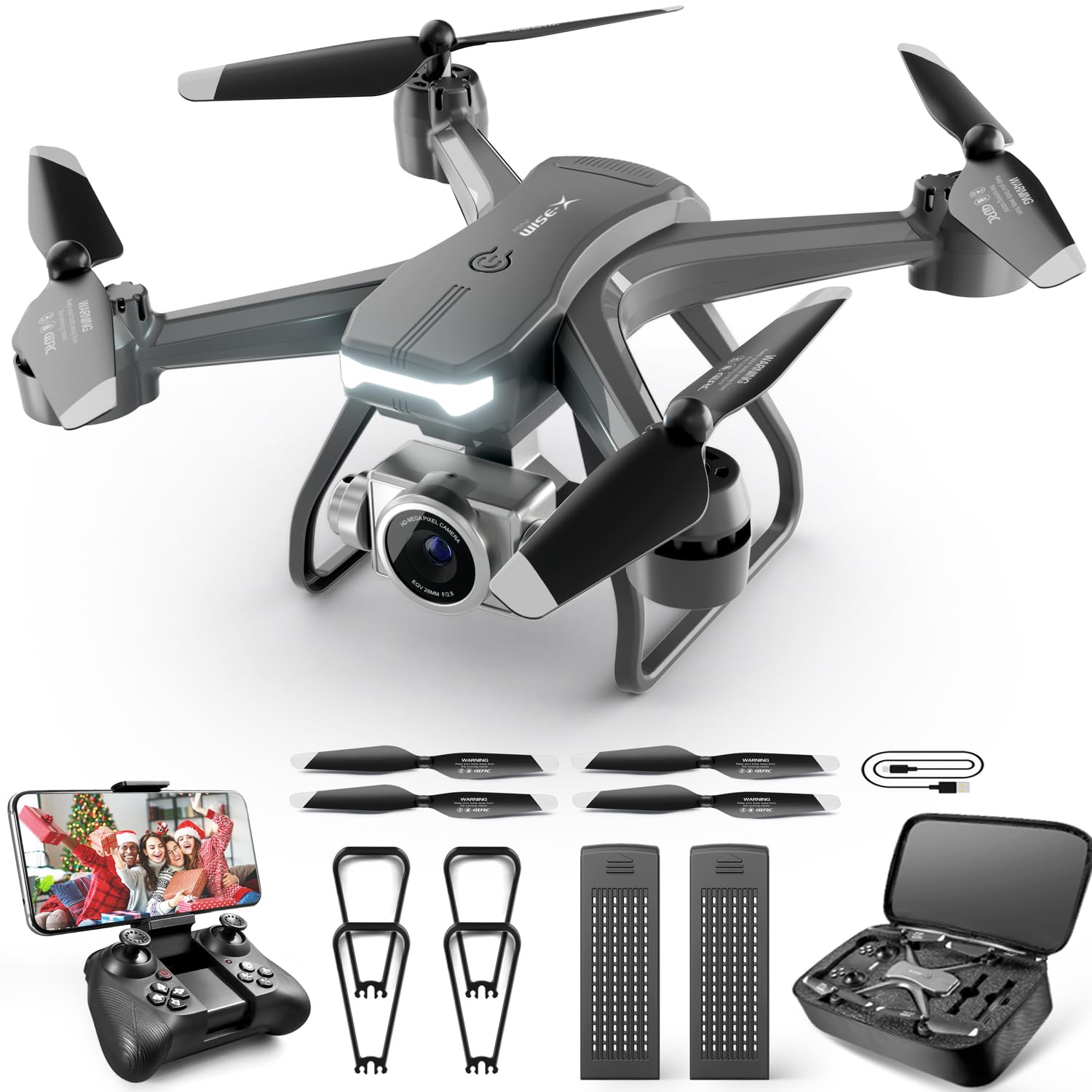 4DRC V14 Drohne mit Kamera 1080P für Kinder,RC Quadcopter mit 2 Akkus, Gestensteuerung,Tap-Fly,3D-Rollen,Not-Aus,Höhenhaltung,Kopflose Modus,One-Key-Start für Anfänger Jungen von 4DRC