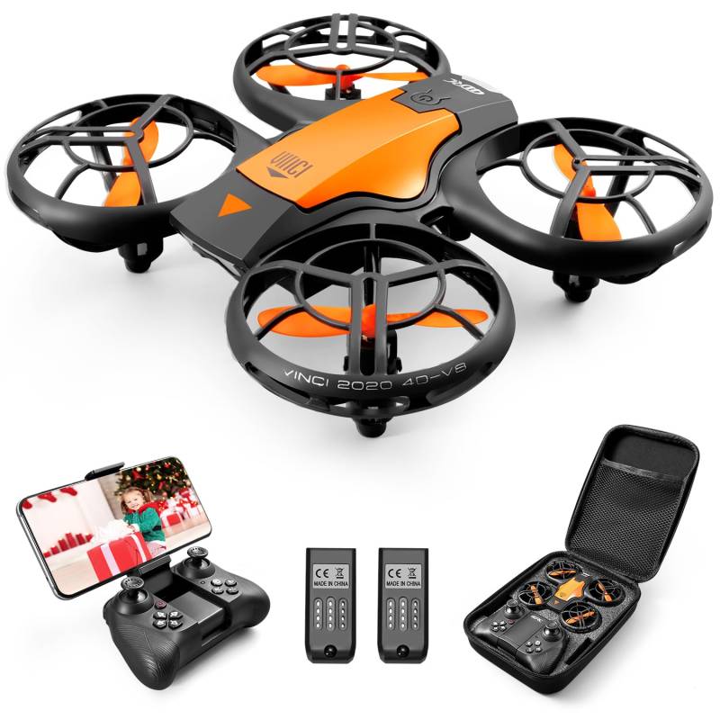 4DRC V8 Drohne mit Kamera HD 720P für Kinder, RC Quadrocopter Fernbedienung und Handsteuerung,2 Akkus Lange Flugzeit, Handsensor，APP Gestensteuerung,Tap Fly,Stunt Flug für Kinder und Anfänger von 4DRC