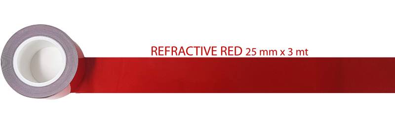 4R Quattroerre.it 10046 Reflektierende Dekorstreifen selbstklebend, Rolle, rot, 25 mm x 3 mt von 4R Quattroerre.it