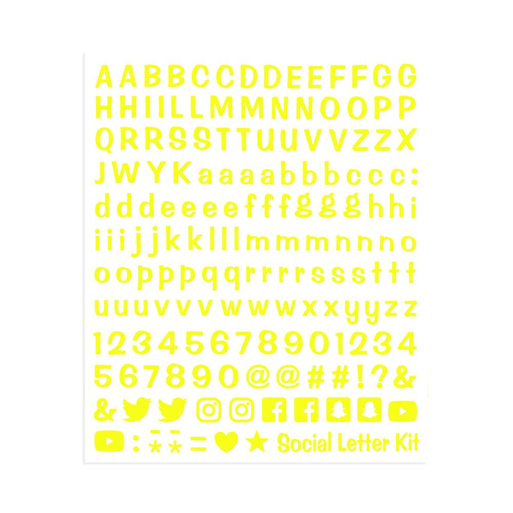 4R Quattroerre.it 1259 Kit Klebebuchstaben komponieren, Social Media, fluoreszierendes Gelb von 4R Quattroerre.it
