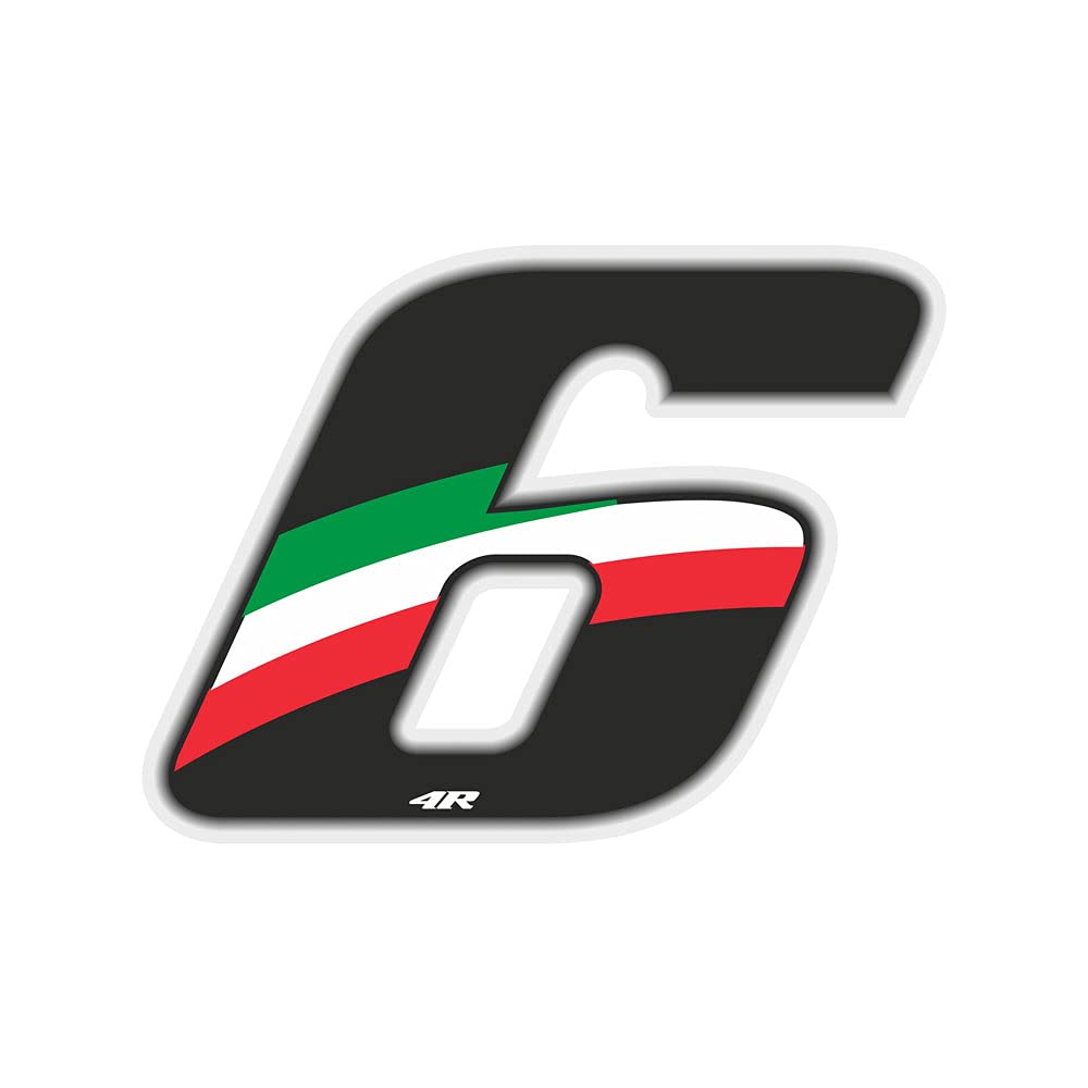 4R Quattroerre.it 13166 Startnummer 6 Aufkleber für Motorräder, Italien, 100 x 130 mm 4R Quattroerre.it 13166 Startnummer 6 Aufkleber für Motorräder, Italien, 100 x 130 mm von 4R Quattroerre.it