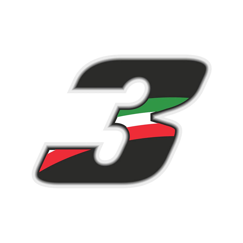4R Quattroerre.it 13213 Startnummer 3 Aufkleber für Motorräder, Italien, 65 x 85 mm 4R Quattroerre.it 13213 Startnummer 3 Aufkleber für Motorräder, Italien, 65 x 85 mm von 4R Quattroerre.it