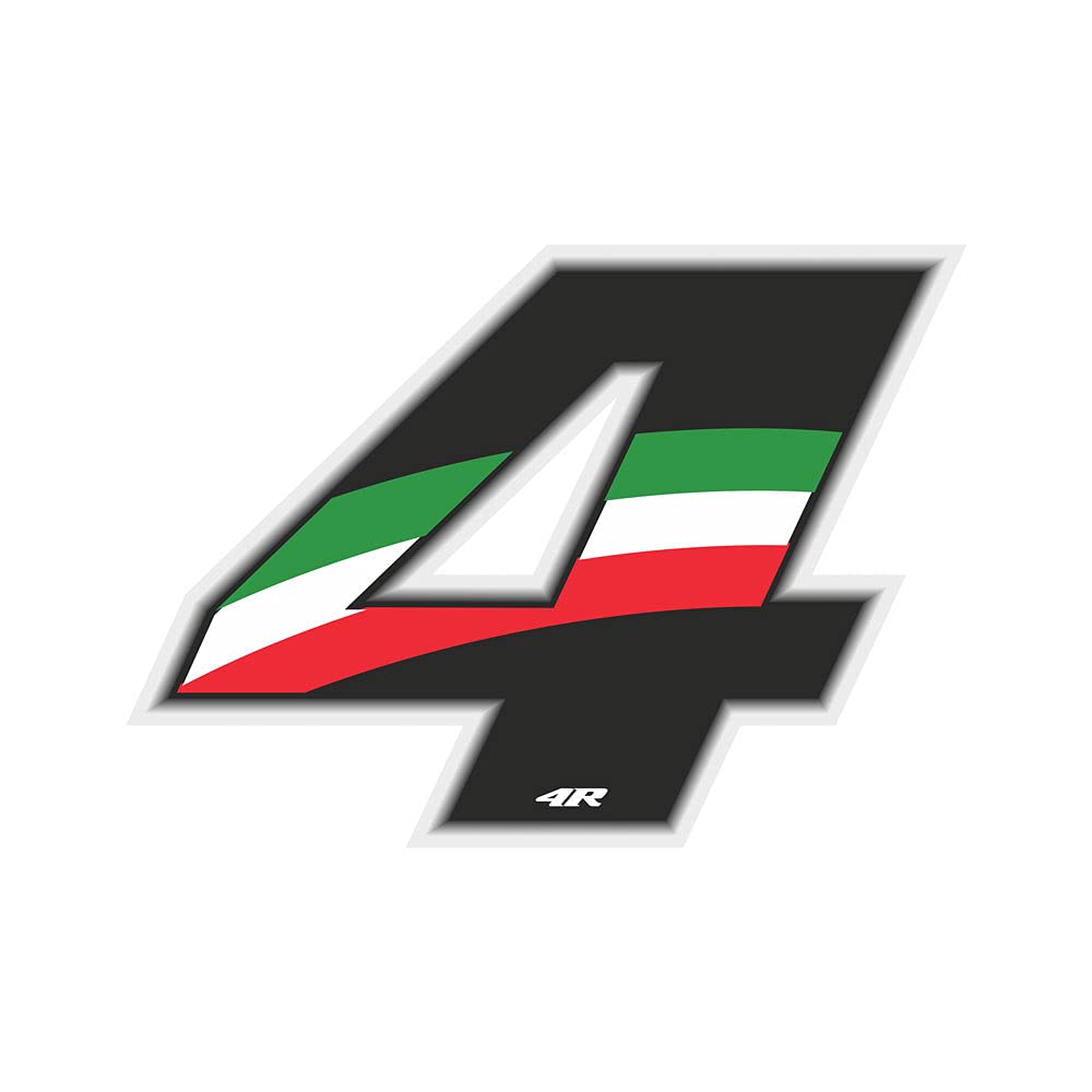 4R Quattroerre.it 13214 Startnummer 4 Aufkleber für Motorräder, Italien, 65 x 85 mm 4R Quattroerre.it 13214 Startnummer 4 Aufkleber für Motorräder, Italien, 65 x 85 mm von 4R Quattroerre.it