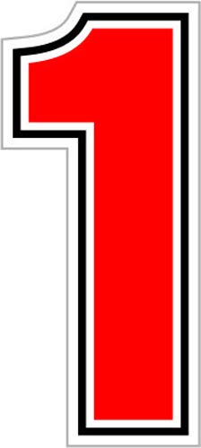 4R Quattroerre.it 13341 Startnummer 1 Aufkleber für Motorräder, Sic, Rot 63 mm 4R Quattroerre.it 13341 Startnummer 1 Aufkleber für Motorräder, Sic, Rot 63 mm von 4R Quattroerre.it