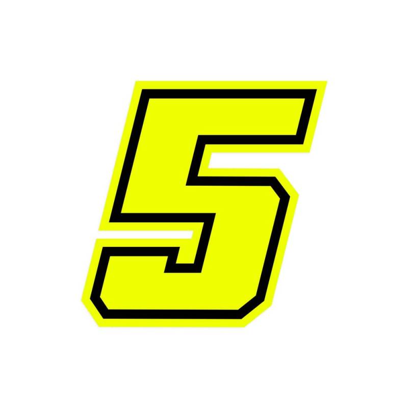 4R Quattroerre.it 13385 Nummer Racing 5 Moto GP, Fluogelb, 10 x 10 cm, Einheitsgröße von 4R Quattroerre.it
