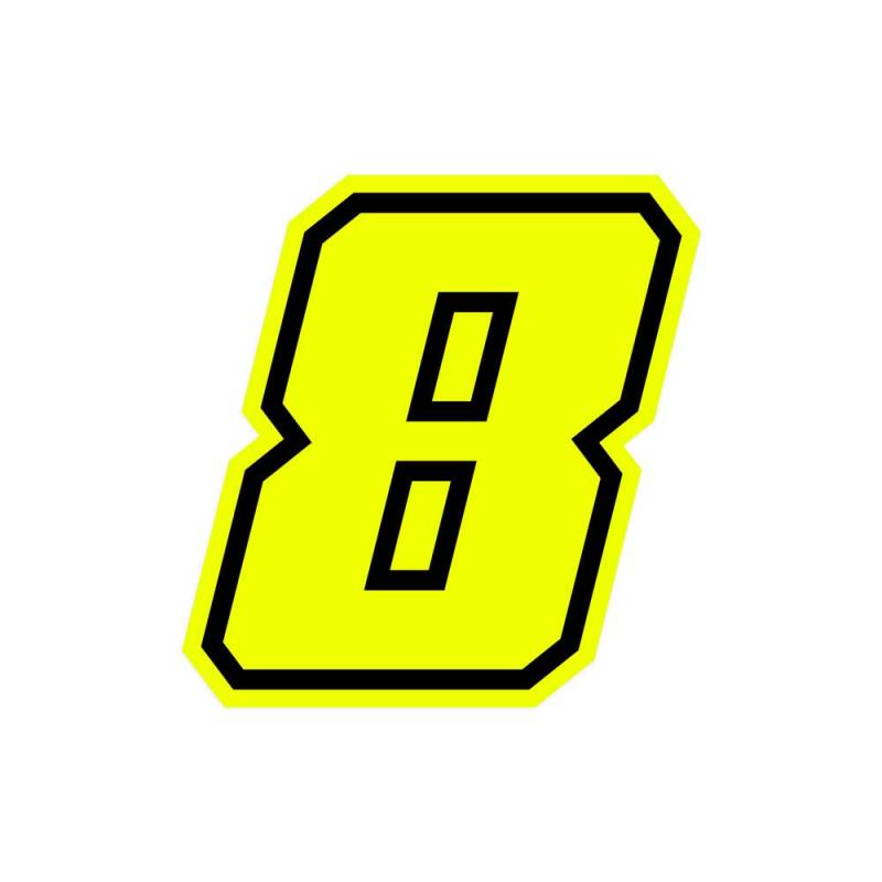 4R Quattroerre.it 13388 Nummer Racing 8 Moto GP, Fluogelb, 10 x 10 cm von 4R Quattroerre.it