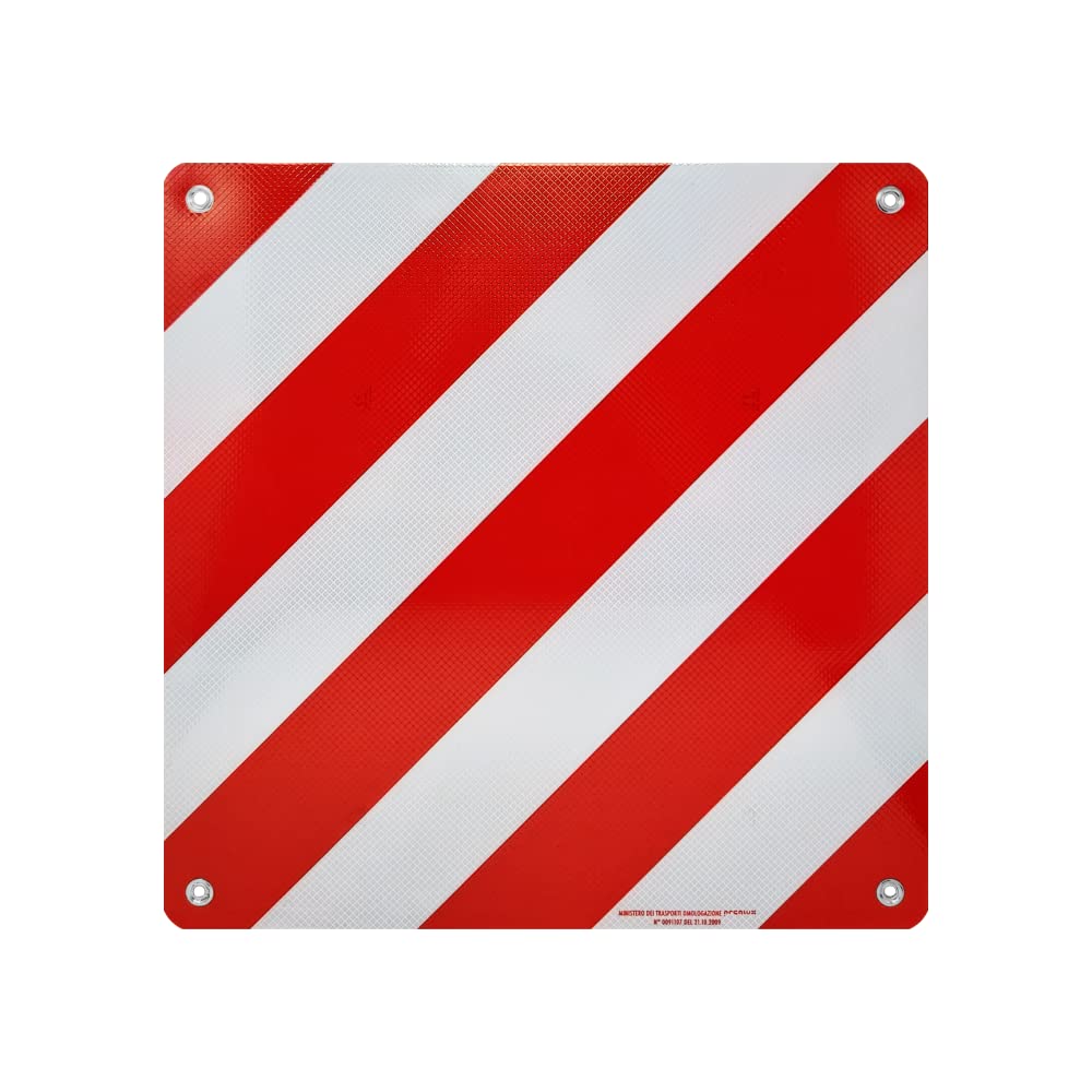 4R Quattroerre.it 1561 Reflektierendes Warnschild aus Aluminium für hervorstehende Lasten, Rot und Weiß, genehmigt 4R Quattroerre.it 1561 Reflektierendes Warnschild aus Aluminium für hervorstehende Lasten, Rot und Weiß, genehmigt von 4R Quattroerre.it
