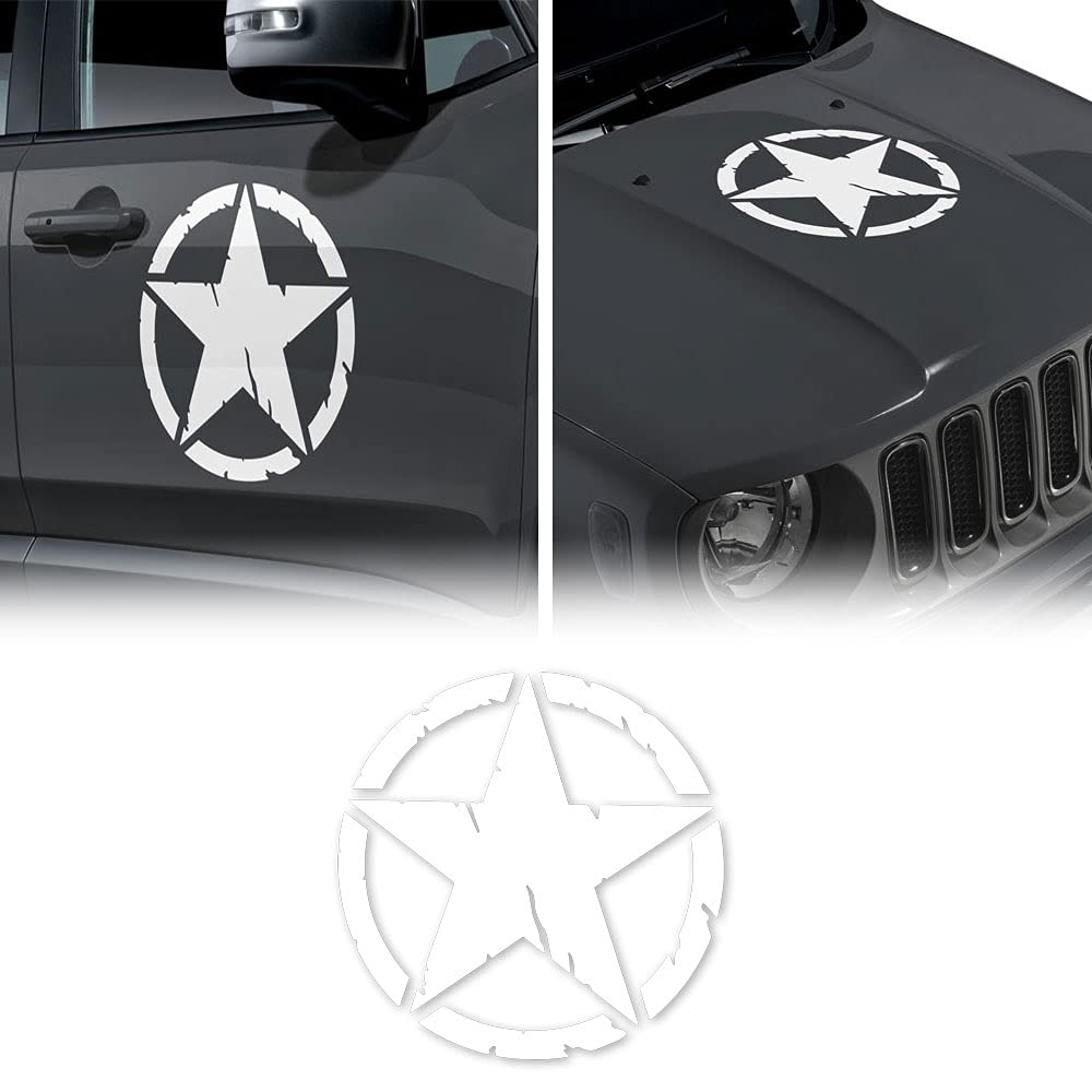 4R Quattroerre.it 17112 Aufkleber Army Star Armeestern für Jeep Renegade Autohaube Vordertür, Durchmesser 33 cm, Weiß, 2 Stücke 4R Quattroerre.it 17112 Aufkleber Army Star Armeestern für Jeep Renegade Autohaube Vordertür, Durchmesser 33 cm, Weiß, 2 Stücke von 4R Quattroerre.it