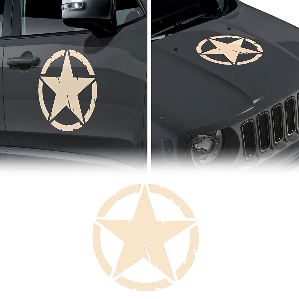 4R Quattroerre.it 17114 Aufkleber Army Star Armeestern für Jeep Renegade Autohaube Vordertür, Durchmesser 33 cm, Sand, 2 Stücke 4R Quattroerre.it 17114 Aufkleber Army Star Armeestern für Jeep Renegade Autohaube Vordertür, Durchmesser 33 cm, Sand, 2 Stücke von 4R Quattroerre.it